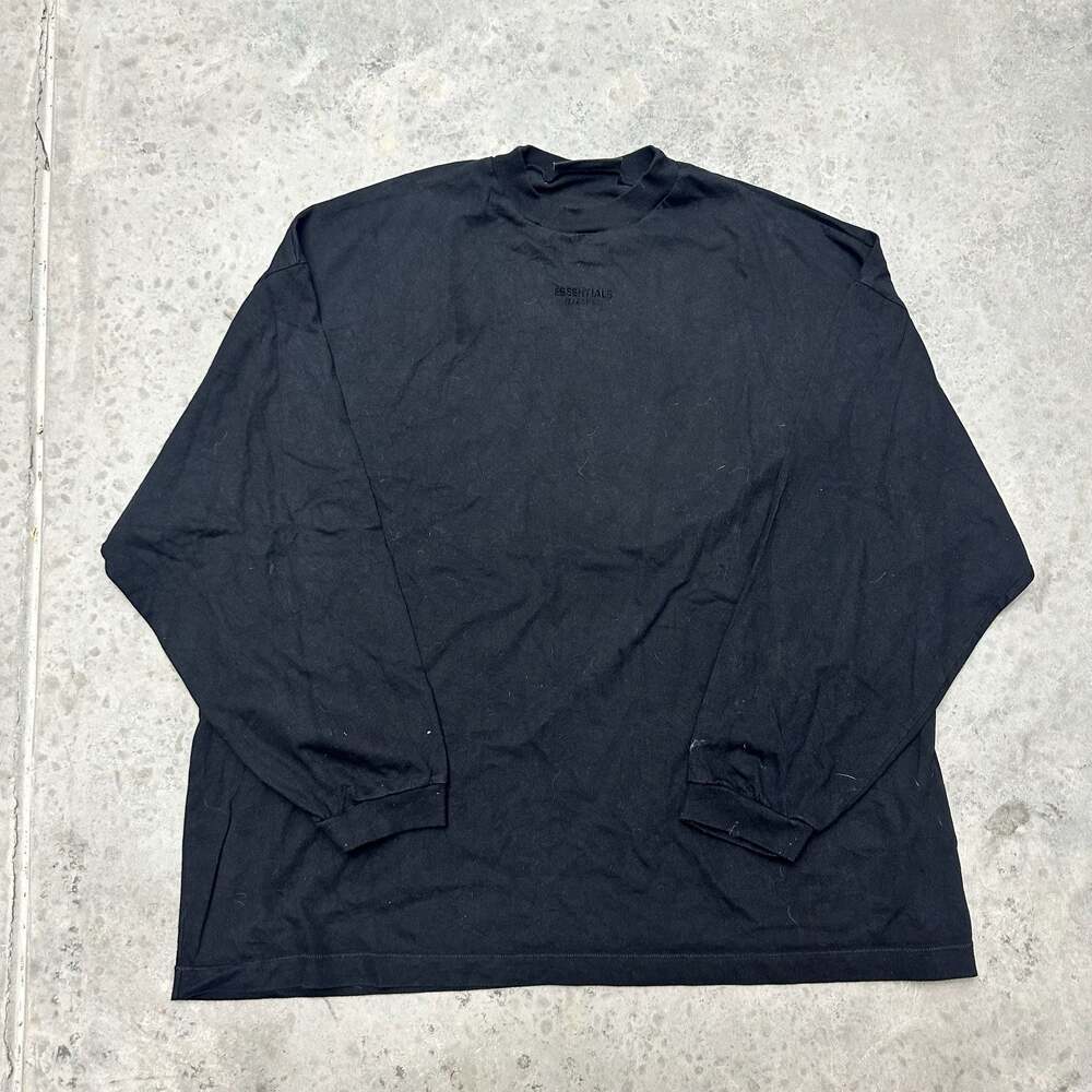 Fear of God Essentials Black Long Sleeve Tee - XL